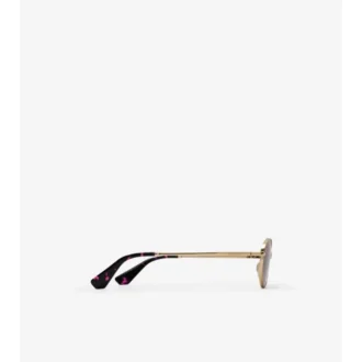 Gafas de sol ovaladas con diseño de cuadros metálicos