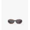 Gafas de sol ovaladas con estampado de cuadros