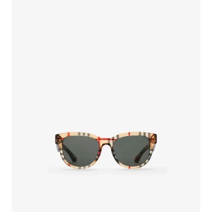 Gafas de sol redondas con estampado de cuadros Gafas de sol redondas con estampado de cuadros