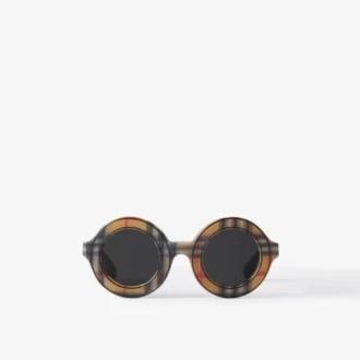 Gafas de sol redondas con estampado de cuadros