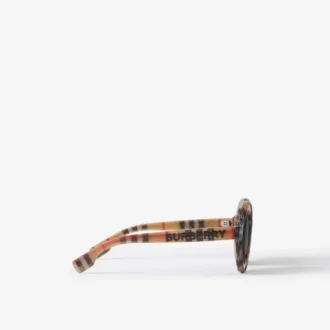 Gafas de sol redondas con estampado de cuadros