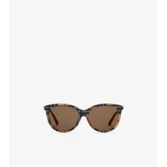 Gafas de sol redondas con estampado de cuadros tubulares Gafas de sol redondas con estampado de cuadros tubulares