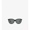 Gafas de sol redondas con estampado de cuadros tubulares 