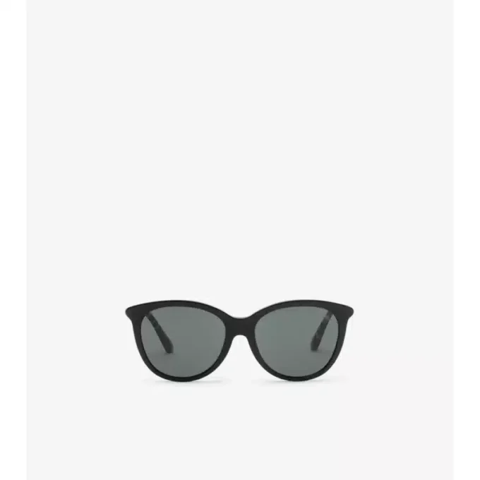 Gafas de sol redondas con estampado de cuadros tubulares 
