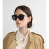 Gafas de sol redondas con estampado de cuadros tubulares 
