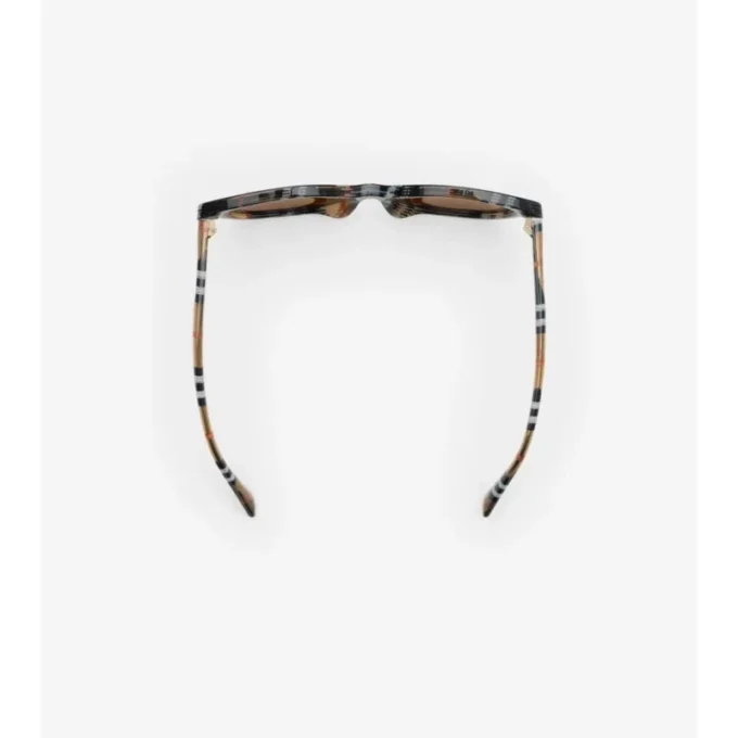 Gafas de sol redondas con estampado de cuadros tubulares