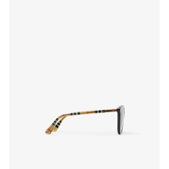 Gafas de sol redondas con estampado de cuadros tubulares 