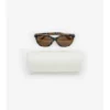 Gafas de sol redondas con estampado de cuadros tubulares