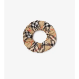 Goma para el pelo de algodón con estampado de cuadros