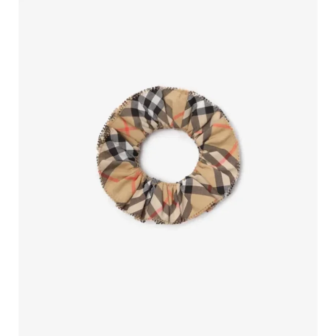 Goma para el pelo de algodón con estampado de cuadros Goma para el pelo de algodón con estampado de cuadros