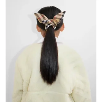 Goma para el pelo de algodón con estampado de cuadros Goma para el pelo de algodón con estampado de cuadros