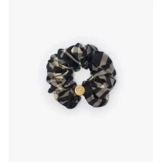 Goma para el pelo de seda a cuadros
