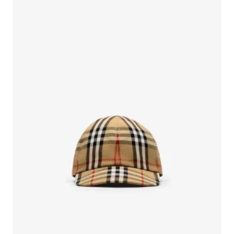 Gorra de béisbol de algodón con estampado de cuadros