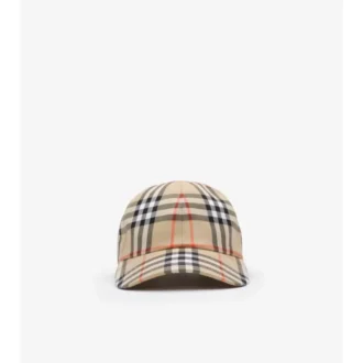 Gorra de béisbol de algodón con estampado de cuadros