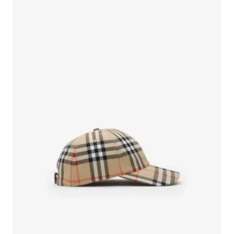 Gorra de béisbol de algodón con estampado de cuadros