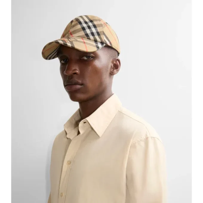 Gorra de béisbol de sarga con estampado de cuadros de EKD Gorra de béisbol de sarga con estampado de cuadros de EKD