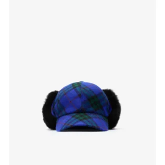Gorra de cazador de lana a cuadros