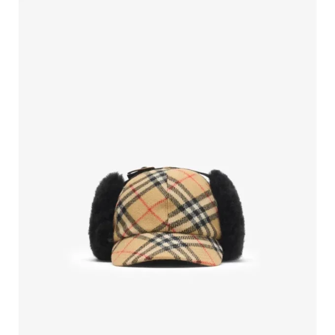 Gorra de cazador de lana a cuadros Gorra de cazador de lana a cuadros