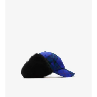 Gorra de cazador de lana a cuadros