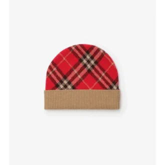 Gorro de lana con estampado de cuadros