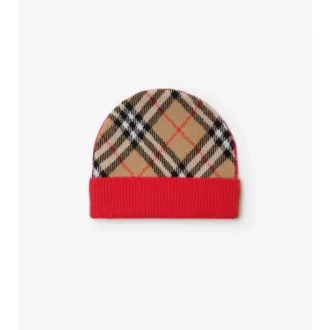 Gorro de lana con estampado de cuadros