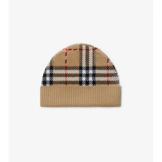 Gorro de lana con estampado de cuadros