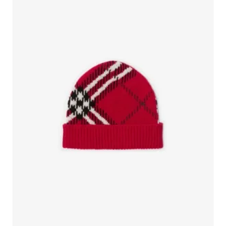 Gorro de mezcla de cachemira con estampado de cuadros