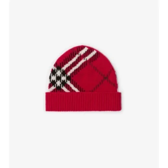Gorro de mezcla de cachemira con estampado de cuadros