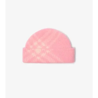 Gorro de mezcla de lana y mohair a cuadros
