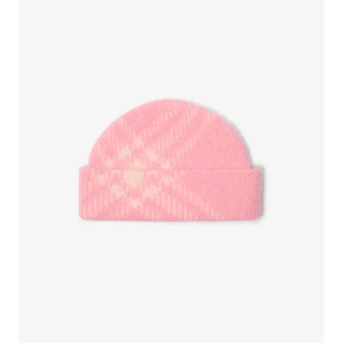 Gorro de mezcla de lana y mohair a cuadros Gorro de mezcla de lana y mohair a cuadros