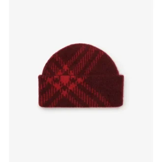 Gorro de mezcla de lana y mohair a cuadros