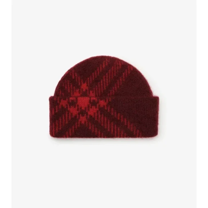 Gorro de mezcla de lana y mohair a cuadros Gorro de mezcla de lana y mohair a cuadros