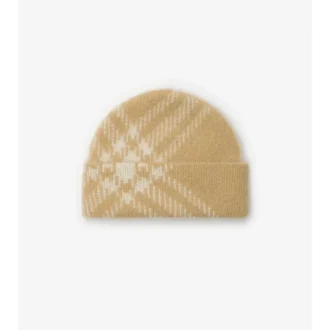 Gorro de mezcla de lana y mohair a cuadros