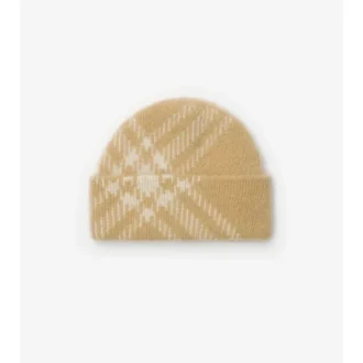 Gorro de mezcla de lana y mohair a cuadros