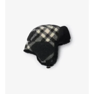 Gorro de trampero de lana a cuadros