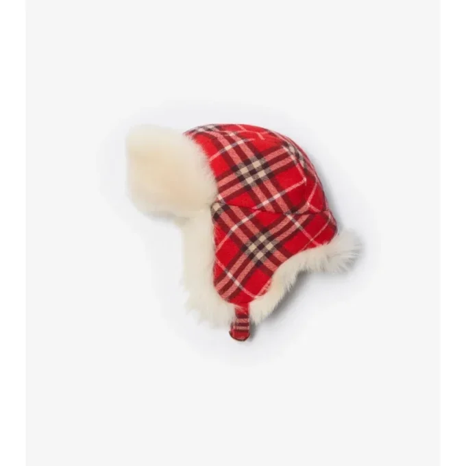Gorro de trampero de lana a cuadros Gorro de trampero de lana a cuadros