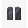 Guantes de cuero con diseño de cuadros en intarsia Guantes de cuero con diseño de cuadros en intarsia