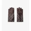 Guantes de cuero con diseño de cuadros en intarsia