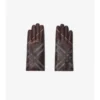 Guantes de cuero con diseño de cuadros en intarsia