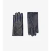 Guantes de cuero con diseño de cuadros en intarsia Guantes de cuero con diseño de cuadros en intarsia