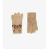 Guantes de lana y cachemira con lazo y estampado de cuadros Guantes de lana y cachemira con lazo y estampado de cuadros
