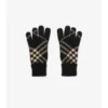 Guantes de mezcla de cachemira con estampado de cuadros Guantes de mezcla de cachemira con estampado de cuadros