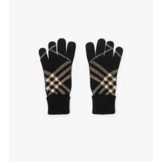 Guantes de mezcla de cachemira con estampado de cuadros