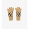 Guantes de mezcla de cachemira con estampado de cuadros