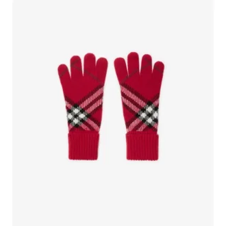 Guantes de mezcla de cachemira con estampado de cuadros