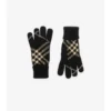 Guantes de mezcla de cachemira con estampado de cuadros Guantes de mezcla de cachemira con estampado de cuadros