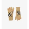 Guantes de mezcla de cachemira con estampado de cuadros