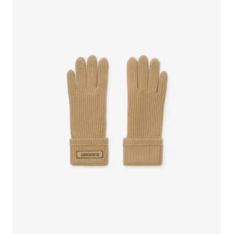Guantes de mezcla de lana con parche con el logotipo