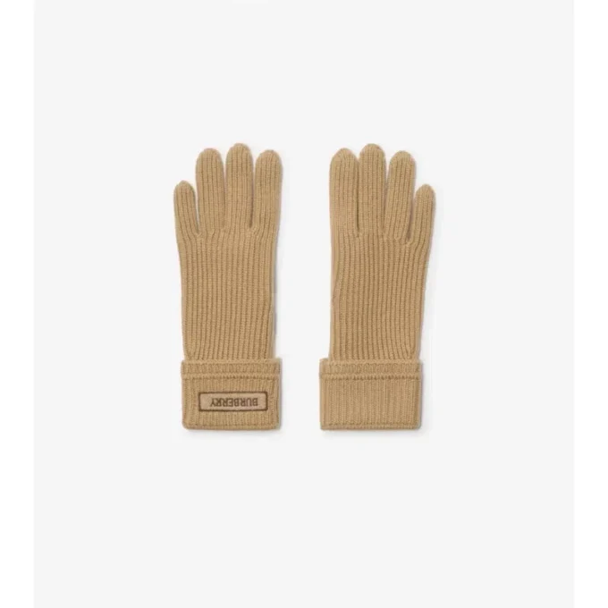 Guantes de mezcla de lana con parche con el logotipo Guantes de mezcla de lana con parche con el logotipo