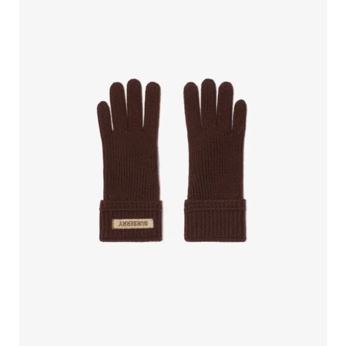 Guantes de mezcla de lana con parche con el logotipo Guantes de mezcla de lana con parche con el logotipo